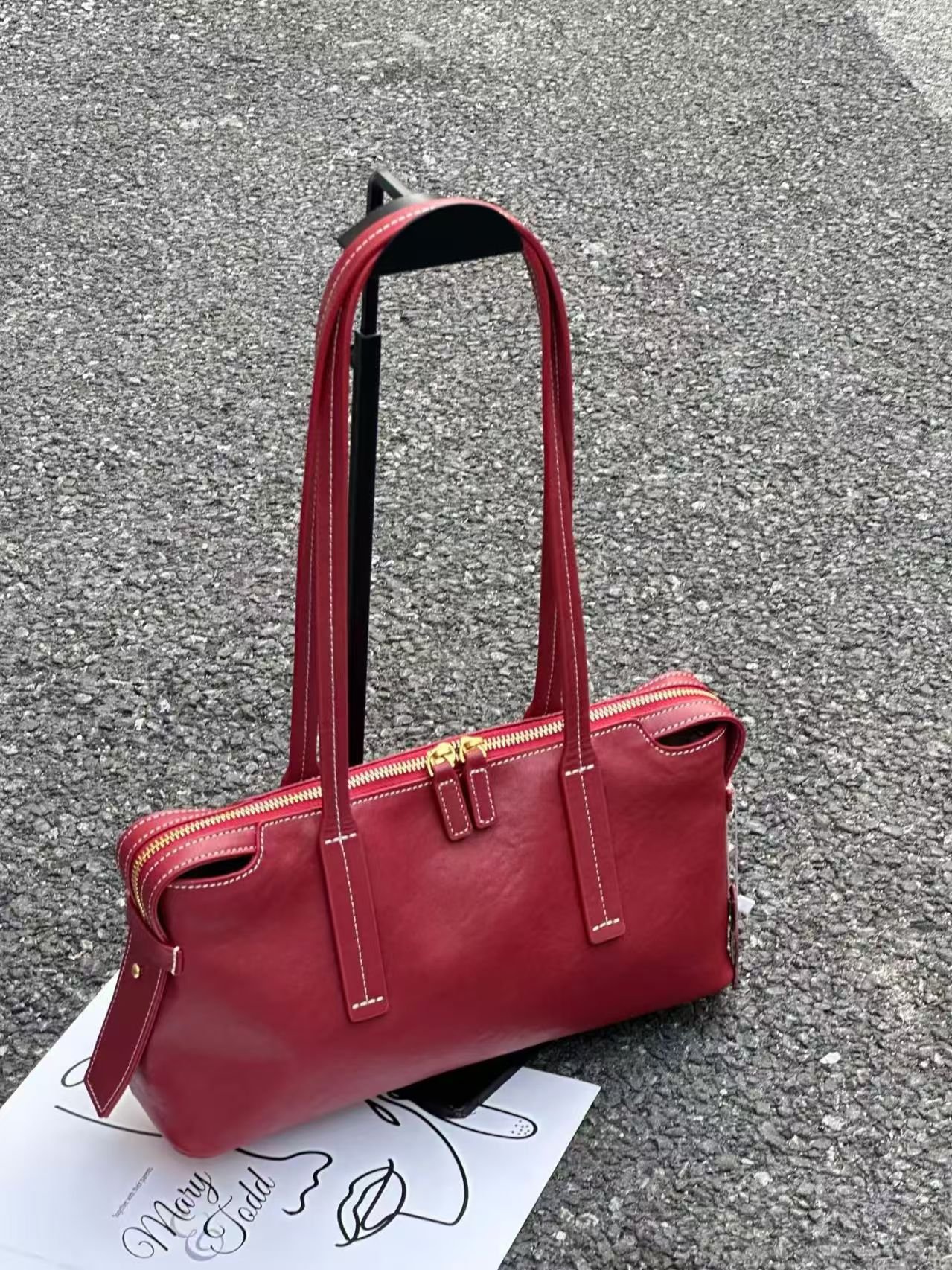 Retro commuter leather bag