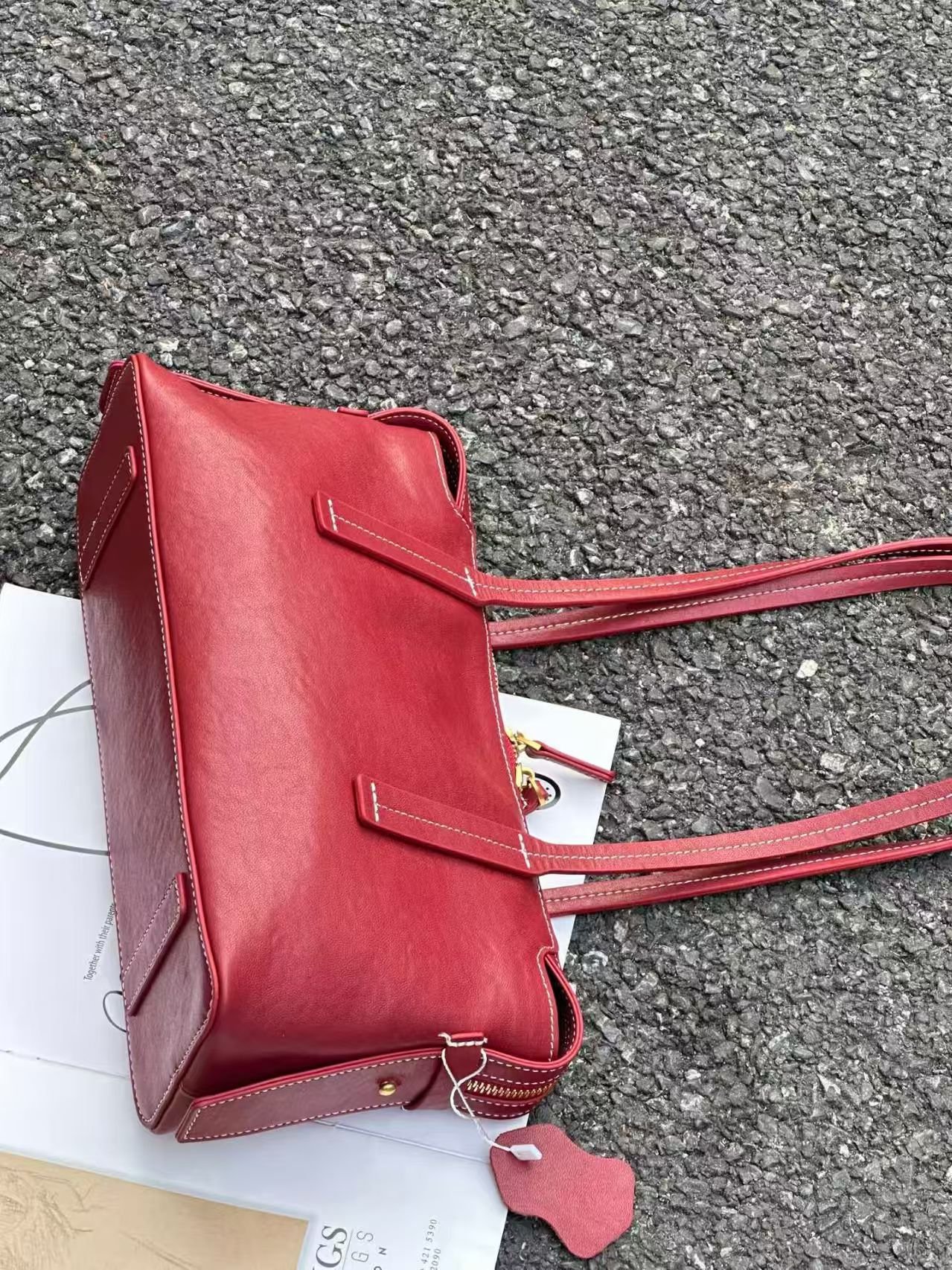 Retro commuter leather bag - Image 3