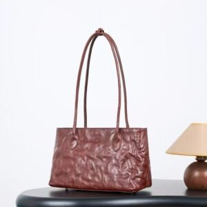 Large capacity genuine leather tote bag
