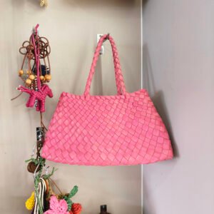 Hand-woven cowhide for bag